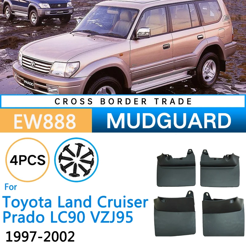 

4PCS Car Mudguards For Toyota Land Cruiser Prado LC90 J90 90 1997~2002 Wheels Mudflaps Guards Mud Flaps Fender Auto Accessories