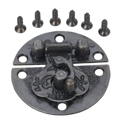 dophee 40mm Hasp Hardware Latch Hook Wooden Boxes Case Jewelry Box Furniture Buckle Clasp Lock