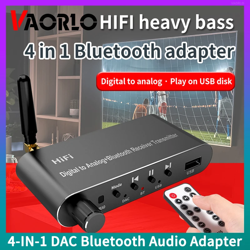 DAC Bluetooth 5.1 Receiver Transmitter 3.5MM AUX RCA Optical Coaxial U