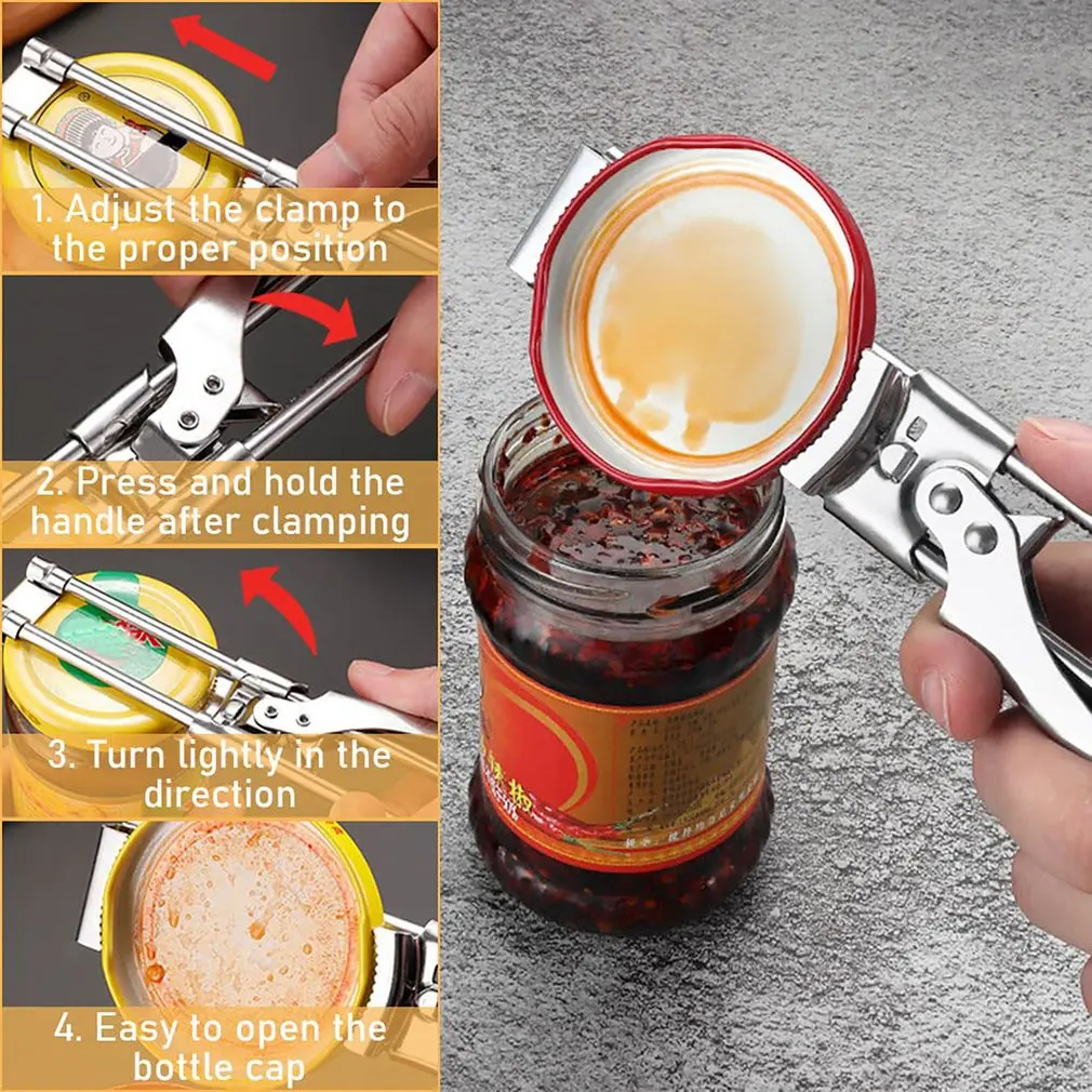 4 in 1 Jar Opener for Weak Hands - Multifunctional Can Opener - Bottle  Opener Kitchen Tools for Beer, Can, Soda Water, Jam Jar Lips Cap Open 