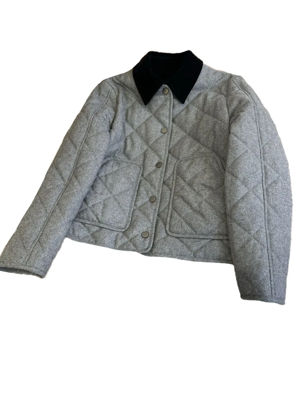 

Cotton jacket lapel short loose version hit colour single-breasted design warm and comfortable 2023 winter new 1218