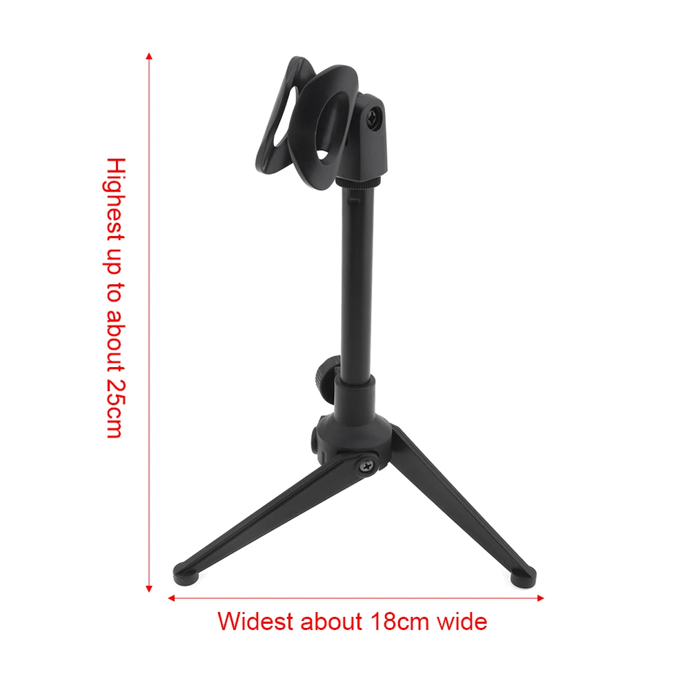 Mini Portable Microphone Stand Tripod Desktop 180 Degree Rotation Angle Microphone Table Holder Mic Clip Lightweight Bracket microphone stand