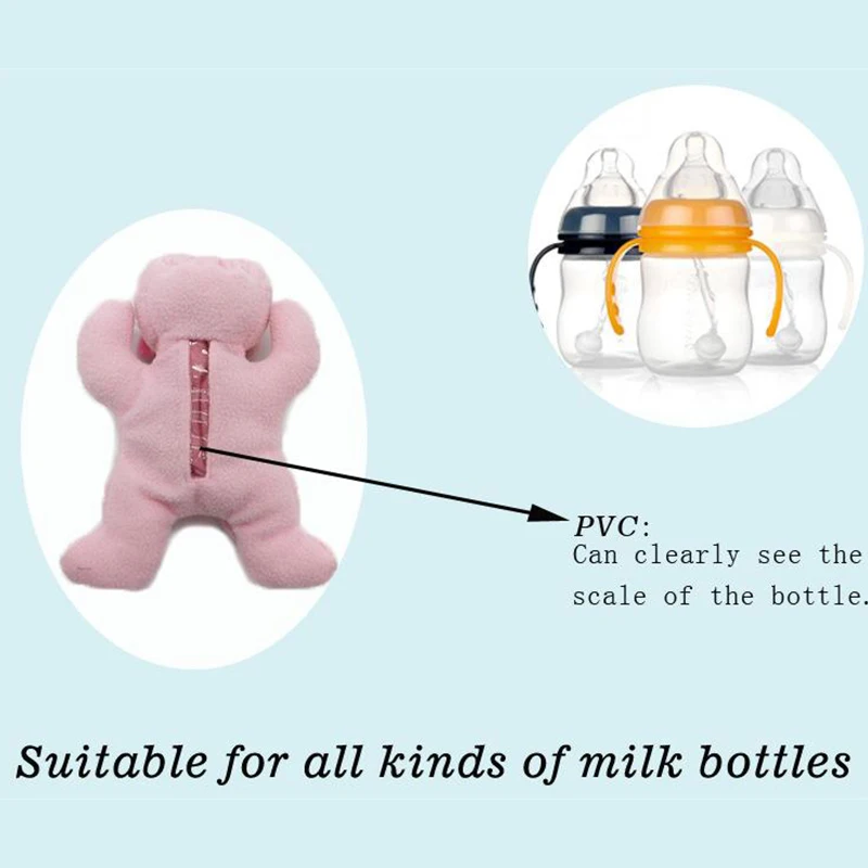 Feeding Bottles Bag Duck Milk Bottle Pouch Cover Toys Kawaii Plush Rabbit Baby Feeding Bottle Keep Warming Bag Baby Feeding Tool 2