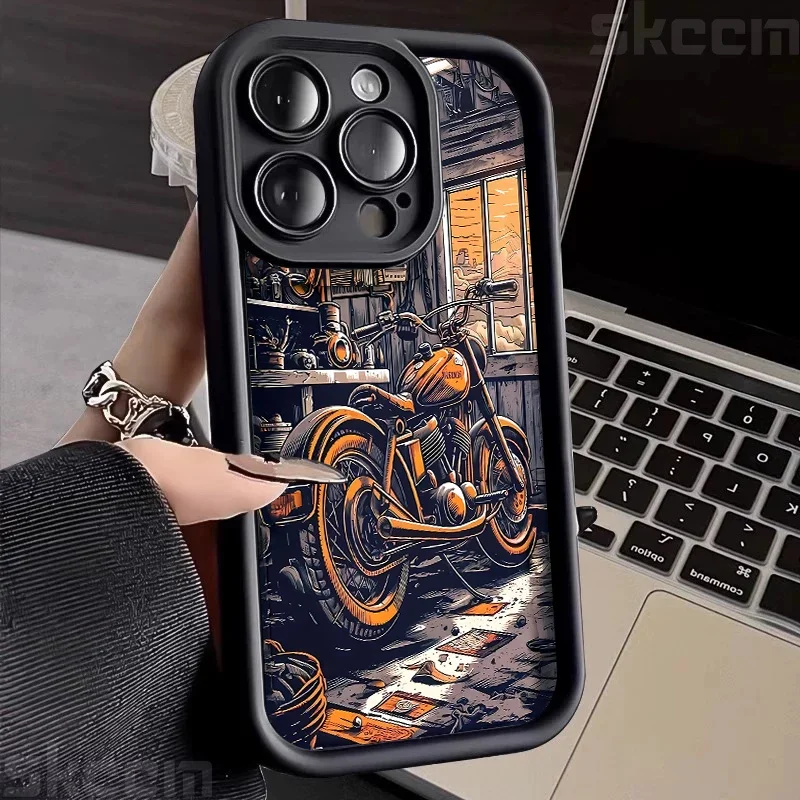 Stylish Black Biker Shockproof Silicone Phone Case