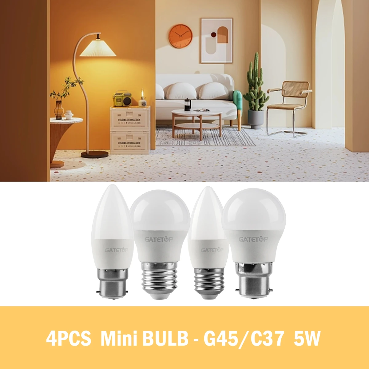 

4PCS Energy-efficient LED bulbs G45 C37 E14 E27 5W AC230V AC110V AC12V 3000K/4000K/6000K Golf Bulb Lamp For Home Decoration