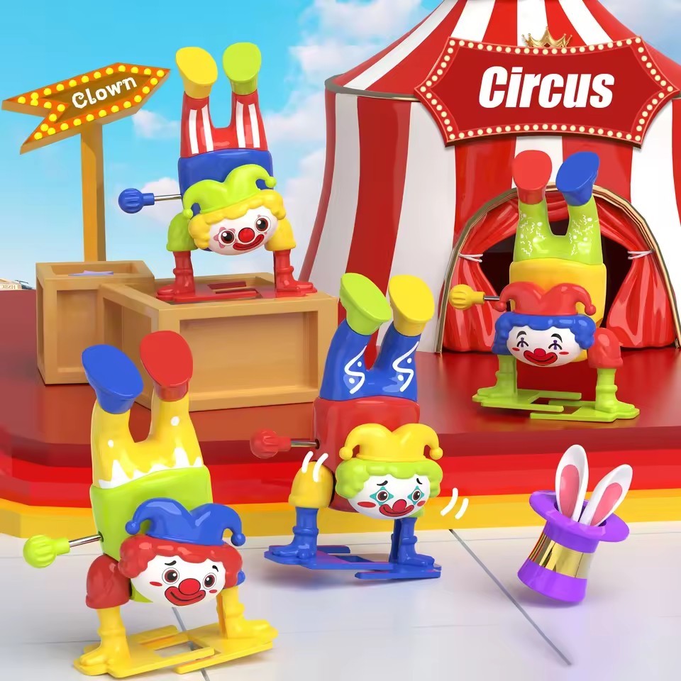 Upside-down walking cartoon street dance boy action figure circus clown light music dance fun robot toy a gift for children