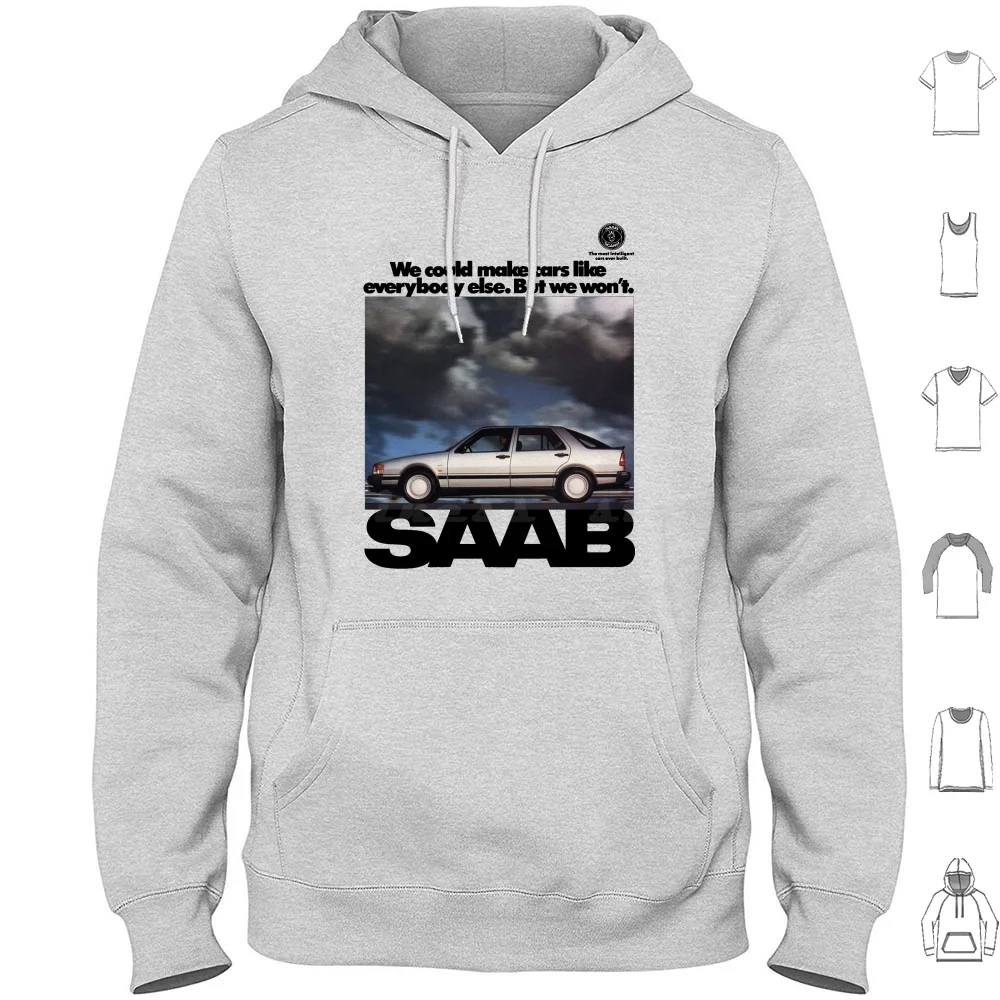 Saab 9000 Felpe Con Cappuccio Manica Lunga Saab 900 9000 Turbo Svedese Svezia Auto 1980S 1990S 80S 90S Papà Mamma Festa Del Papà
