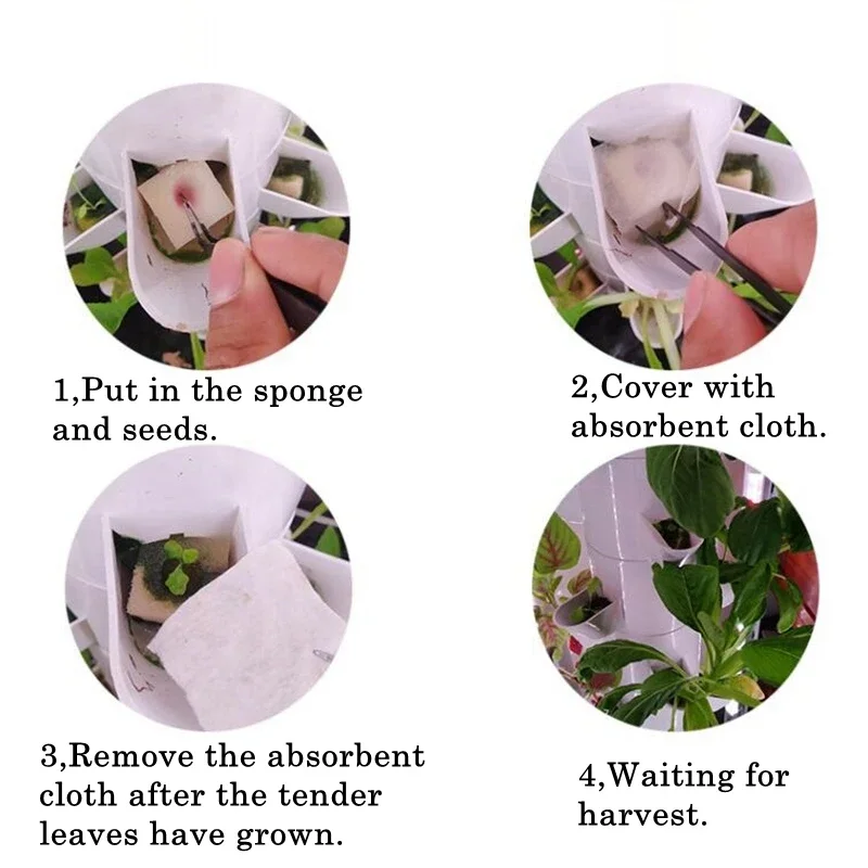 DIY Hydroponic Colonization Cups PP Balcony Dimensional Planting Column Overlapping Detachable Soilless Cultivation Equipmen