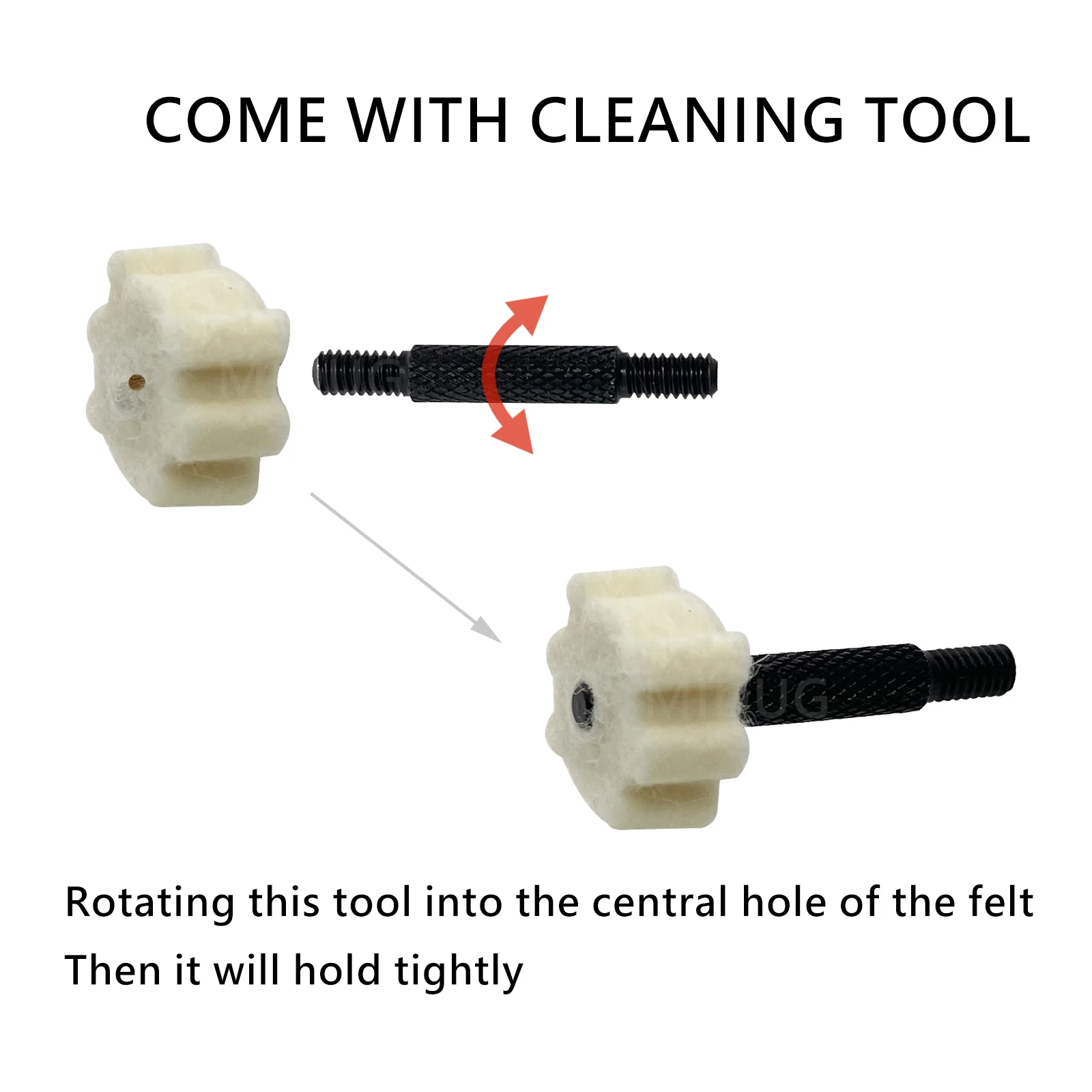 50 Pack Chamber Mop Cleaning Pads Star Wool Felt Gun Brush Cleaning Kit Cleaning Pellets for .22Cal & .30Cal 2