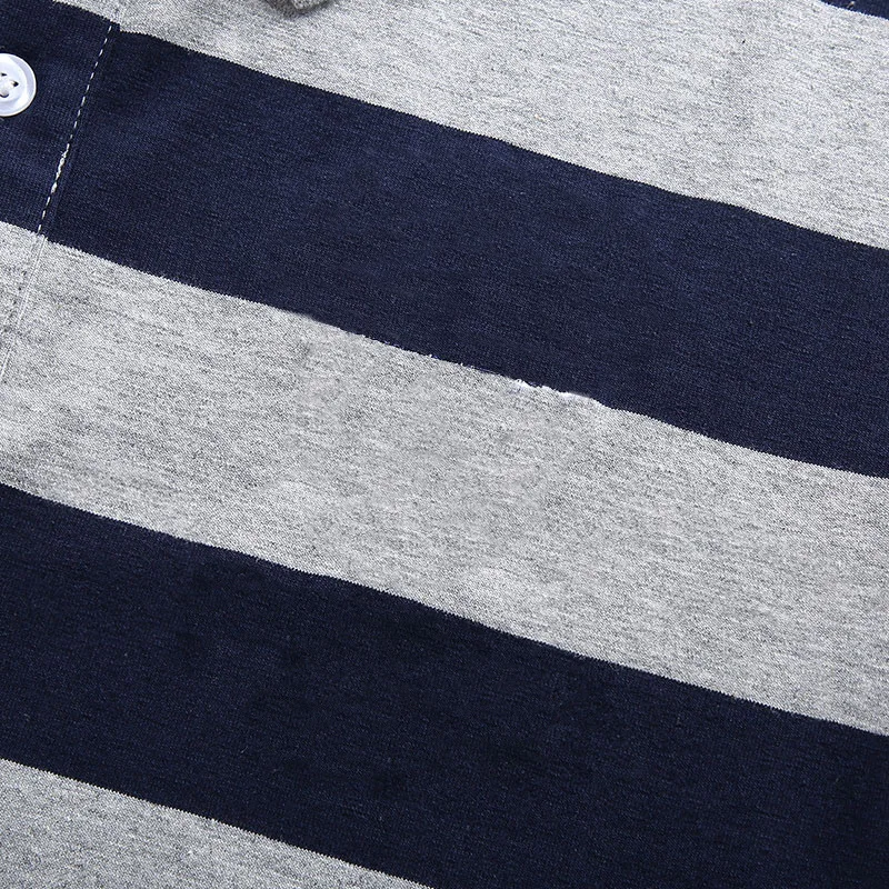 Summer Men's Polo Shirts With Short Sleeve Business Stripes Print Casual Tops Fashion Sport Wear Oversized T Shirts Man Clothes