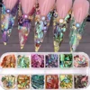 12Grids Nail Art Aurora Abalone Shell Flakes 3D Irregular Sea Shell Slices Nail Charms 1pcs Holographic Shell Sequins Nail Parts 3