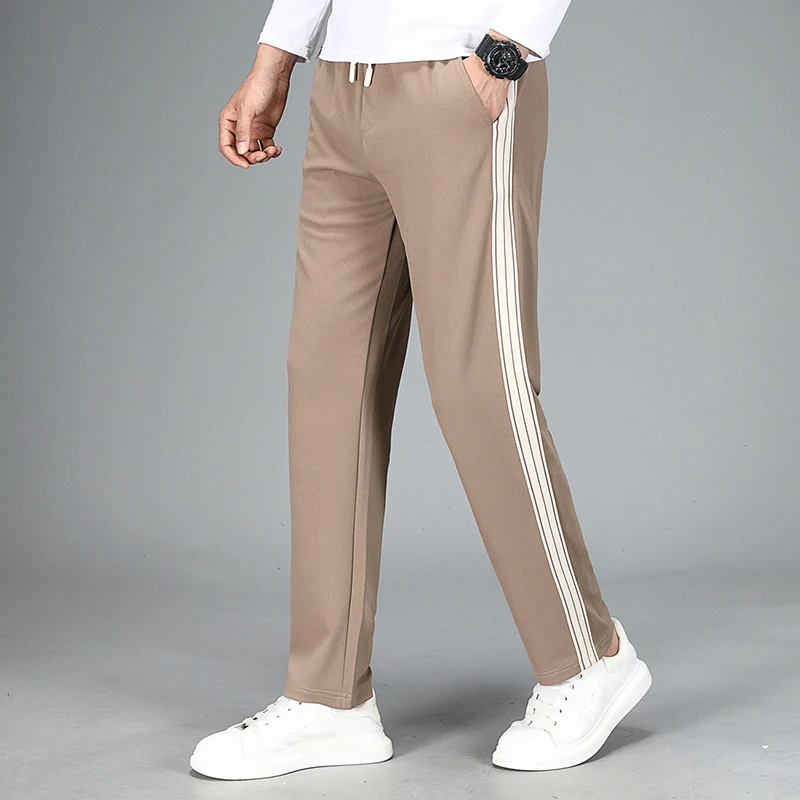 Description Picture 4 of itemNew Men's Nest Bee Drawstring High Quality Contrast Striped Pants Elastic Sports Pants Fashion Casual Pants