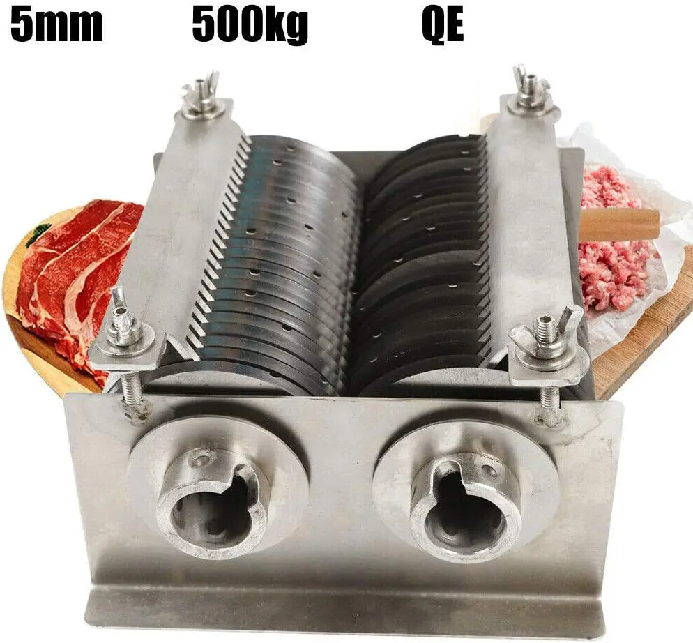 Meat Slicer 5Mm Blade For Meat Cutter Stainless Steel Commercial One Set Blade For Qe Meat Cutting Machine,500Kg/H Meat Slicer 3