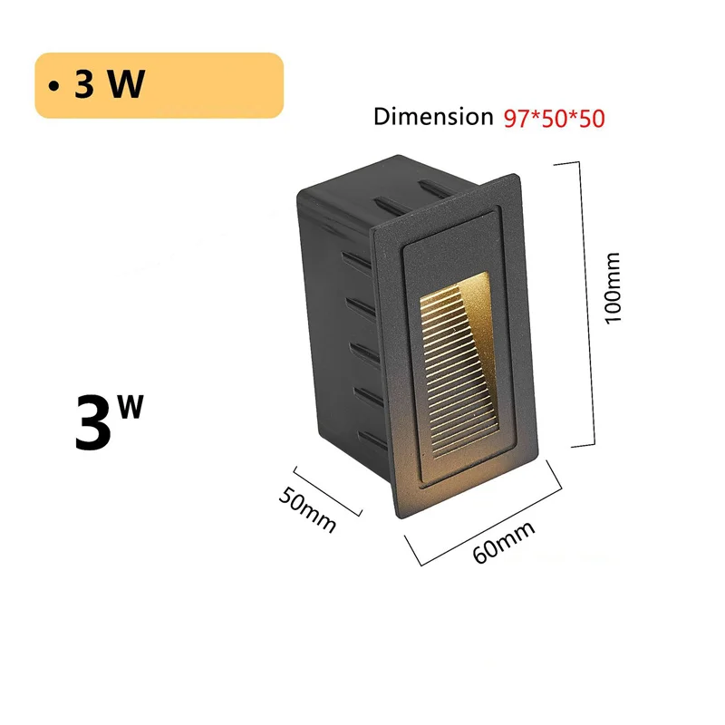 Description Picture 5 of item3W Led Stair Light Recessed Steps Ladder Staircase Bedroom Night Light IP 65 Waterproof 220V12V Outdoor Garden Sidewalk Lighting