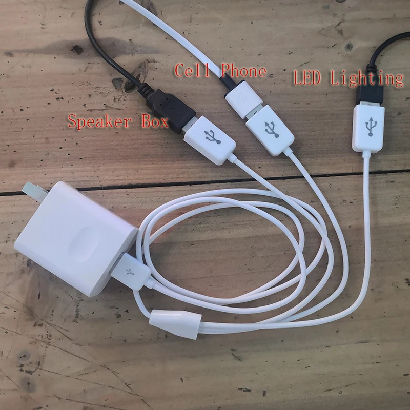 Charging Cable USB Charging Cable 1m USB2.0 A 1 Male to 3 Port USB Female Power Adapter Y Splitter Charging Cable