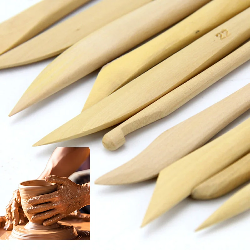 Clay Sculpting Tools Clay Sculpture Tool set Carving DIY Wooden Pottery Ceramic Tools for Lovers DIY Art Craft Shaping Clay Accessories 10 PCS polymer clay tools pottery sculpting tools clay sculpting tools pottery tools clay craft tool