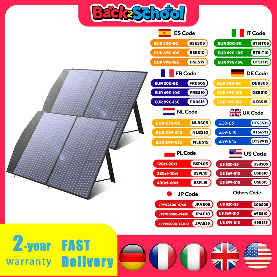 ALLPOWERS 折り畳み式ソーラーパネル100W ALLPOWERS 折りたたみ式ポータブルソーラーパネル 100 太陽電池