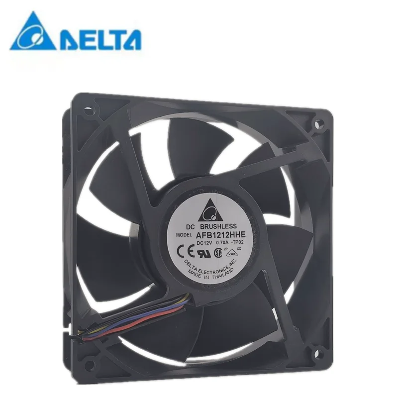 Delta Afb1212hhe 12v 0.70a 12038 12cm Controle de Temperatura e Velocidade de Medição Chassi Ventilador de Refrigeração Novo