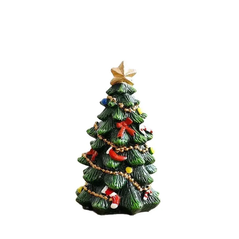 Mini Christmas Tree Resin Décor - New Stylish Christmas Ornament for Home Decoration Practical Gift for Holiday Tabletop Scenery