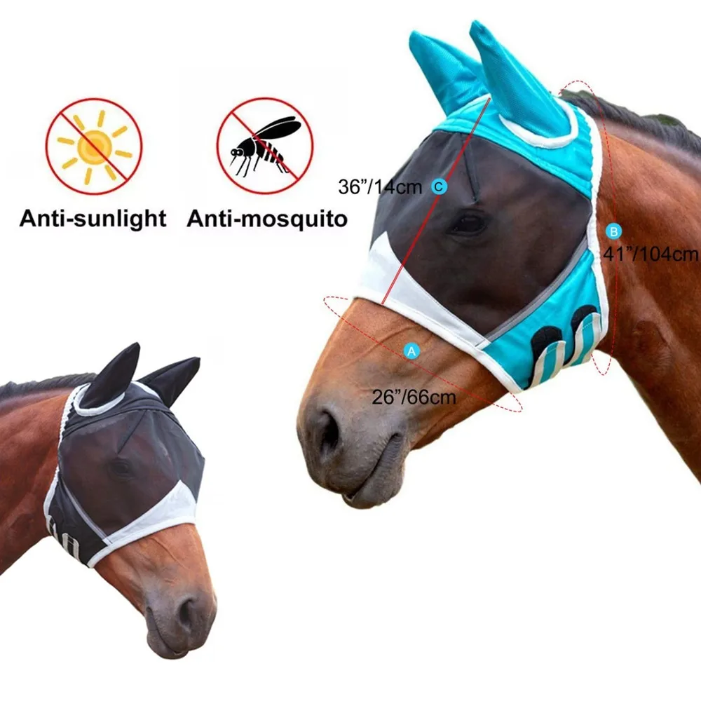 Anti-mosquito Horse Hood, Multi-size Breathable Horse Mask, Suitable for Small, Medium and Large Horses, Pasted to Prevent Mosqu Anti-mosquito Horse Hood, Multi-size Breathable Horse Mask, Suitable for Small, Medium and Large Horses, Pasted to Prevent Mosqu