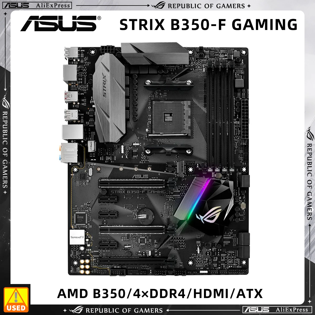 

AMD B350 Motherboard ASUS STRIX B350-F GAMING Socket AM4 DDR4 64GB For AMD Ryzen/7th Gen CPU USB3.1 PCI-E 3.0 M.2 HDMI ATX