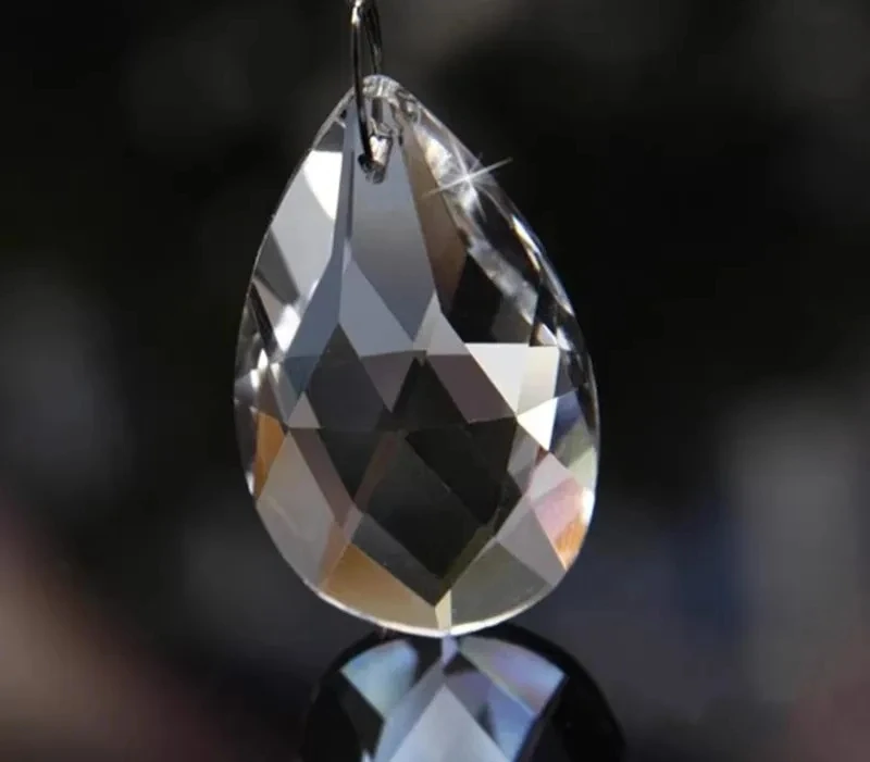 22mm 38mm 50mm 63mm 76mm 89mm Clear Glass Tear Drop Crystal Chandelier Parts K9 Glass Suncatcher Prism Hanging Trimming Pendants