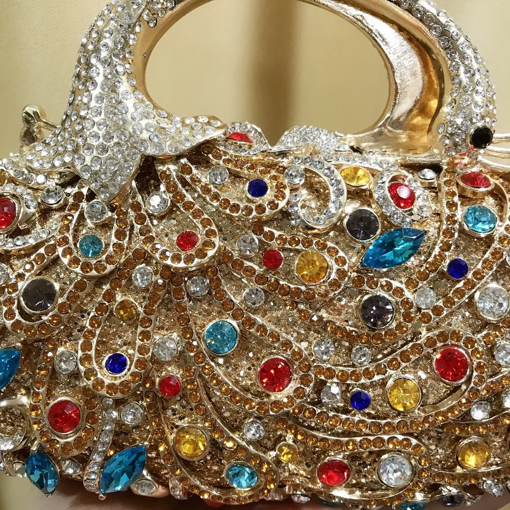 The Latest Phoenix Style Luxury Diamond Embedding Dinner Bag Wedding Party Diamond Bag Luxury Handbag Evening Diamond