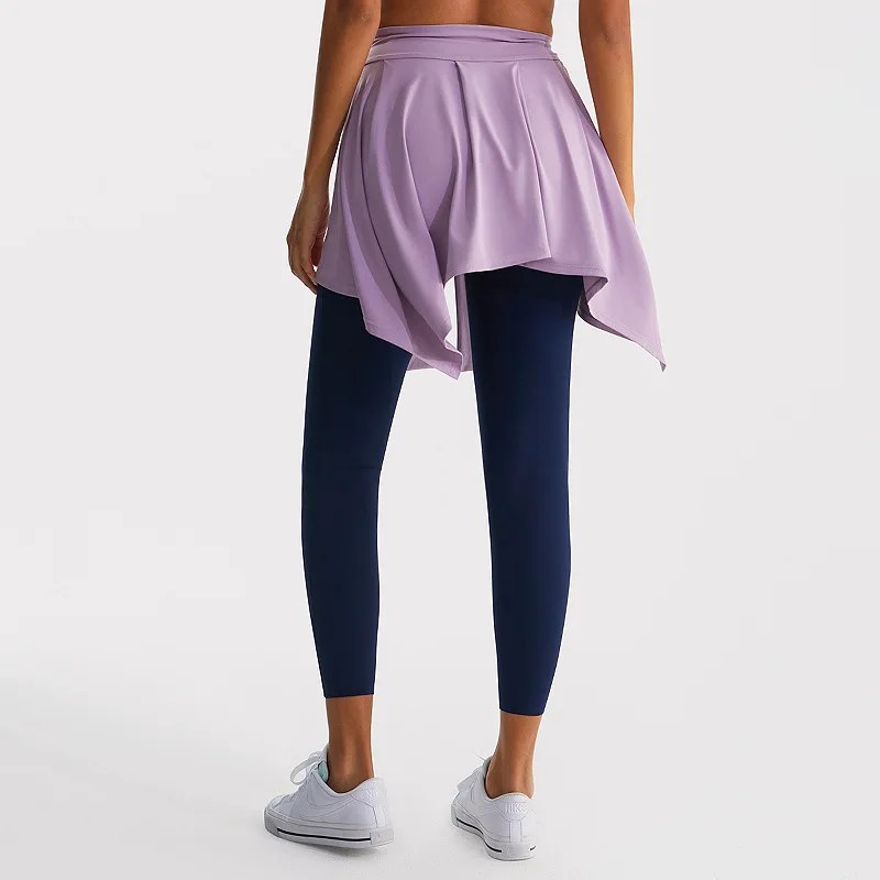 Sports Yoga Short Skirt Zumba Ballet Dance Pilates Hip Cover Clothes Fit Workout Golf Horse Anti-glare Straps Towel Wear Women