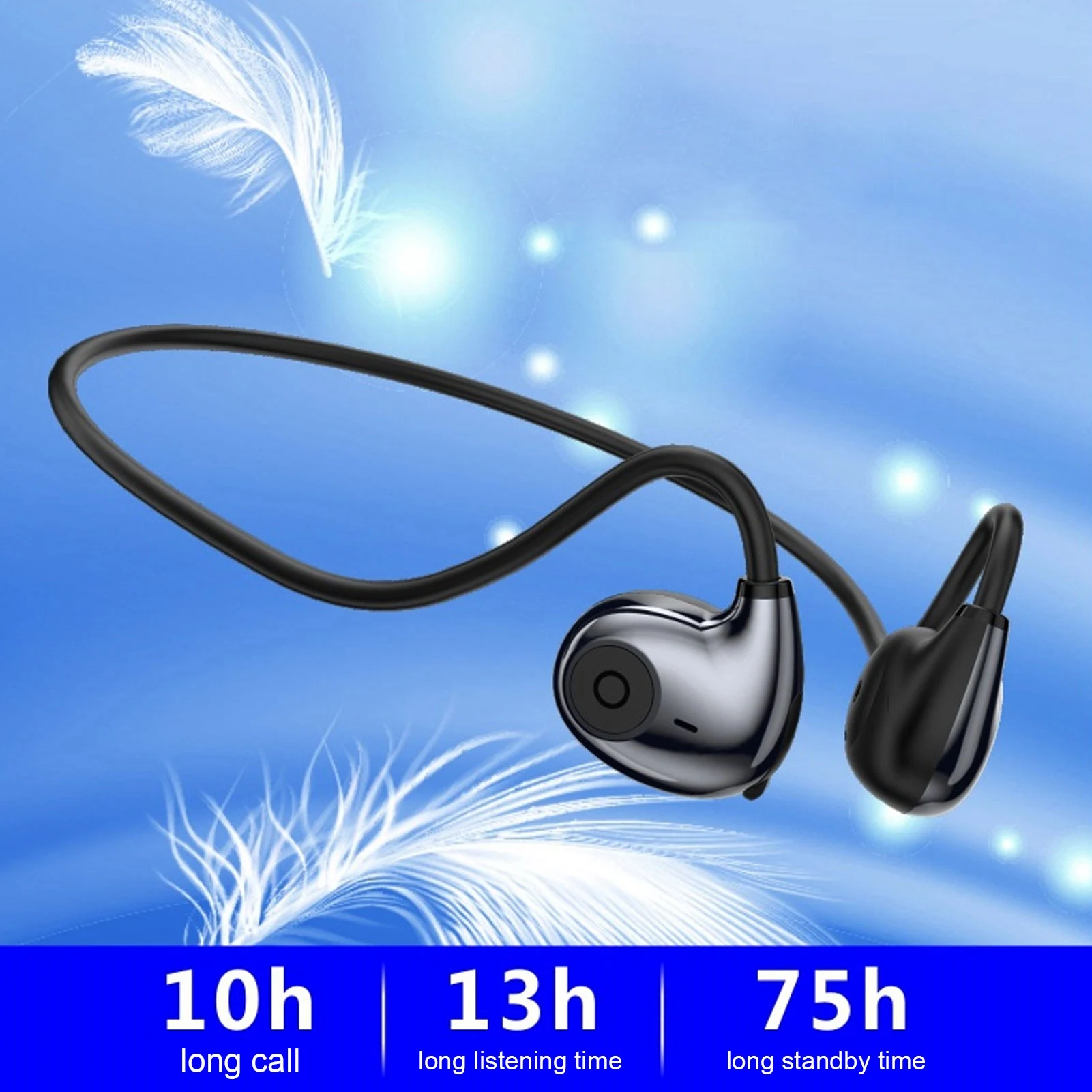 Wireless Ergonomic HiFi Sound Open-Ear Headphones - Lightweight Waterproof Design