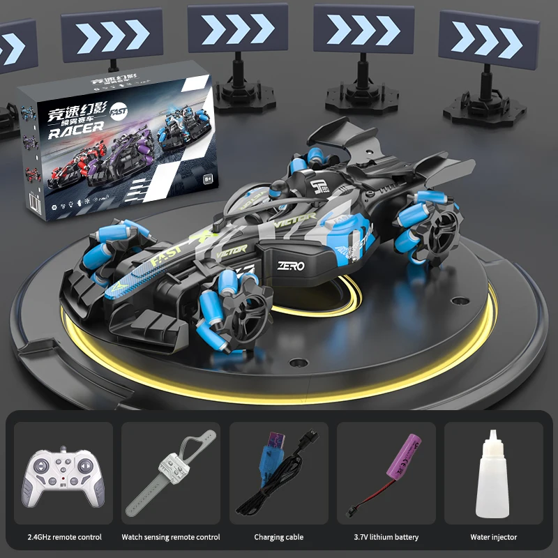 

Rc Car 2.4G Four-wheel Drive Competitive Drift Multi-function Sprayer 360° Rotation Water Spray Cool Light F1 Racing Car Toys
