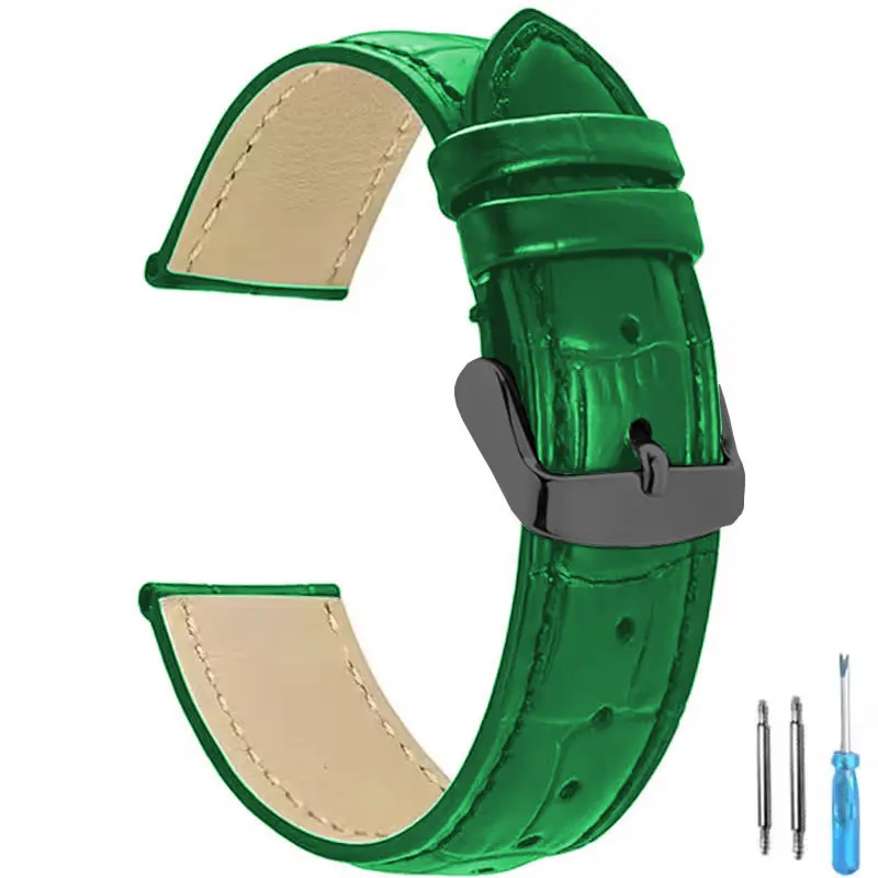 Premium Universal Leather Watch Strap for Men and Women - Elegant Replacement Watchband