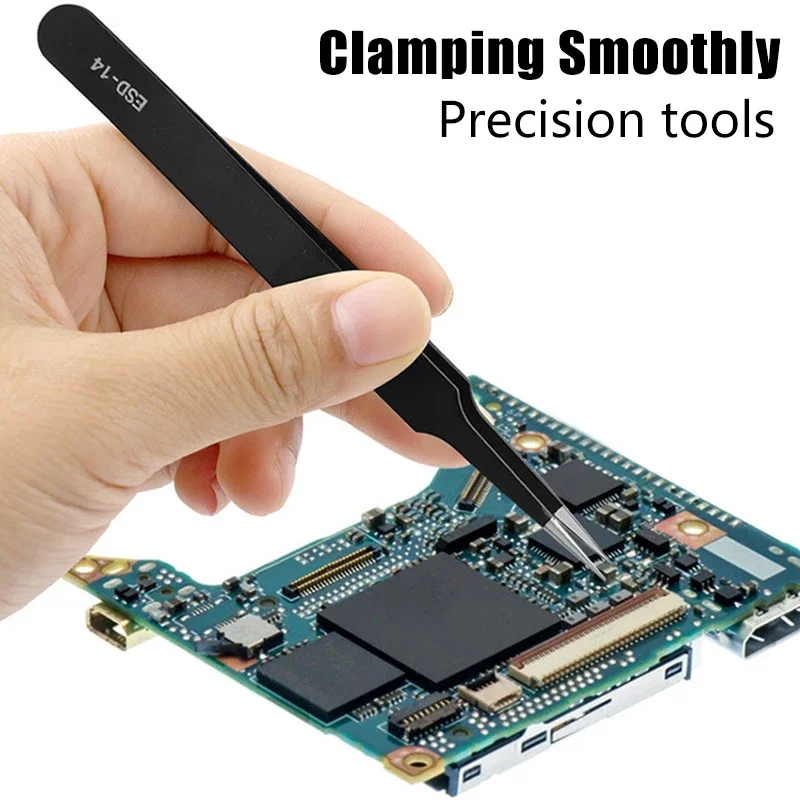 ESD Anti-Static Stainless Steel Tweezers Precision Set 10pcs Mobile screen separation pry knife For Electronic Phone Repair Tool