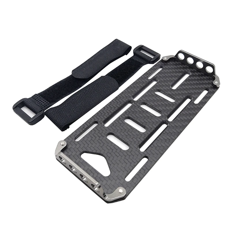 

3X RC Car Carbon Fiber Battery Mounting Plate With Tie For AXIAL SCX10 90046 RC Crawler Climbing Off-Road Car