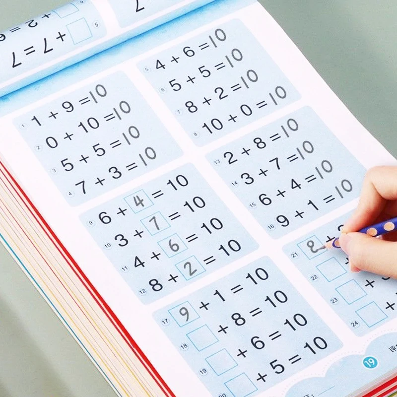 Mathematics Exercise Book Mathematics Workbook Handwritten Arithmetic Exercise Books Learning 80 Pages Addition and Subtraction Children's Notebooks