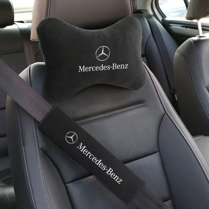 Car neck pillow headrest neck support seat auto breathable pillow protector for Mercedes Benz W211 W203 W204 W210 AMG W202