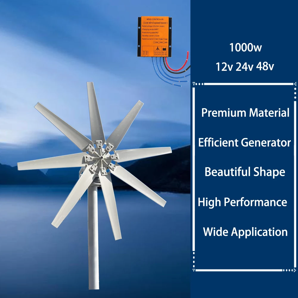 

Factory outlet horizontal wind turbine wind turbine 600w 800w wind fan power generator