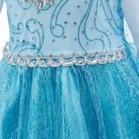 Robe de princesse pour enfants de 3 4 5 6 7 8 9 10 ans, déguisement de Cosplay Elsa pour petites filles, Costume d'été, vêtements de fête d'halloween 4