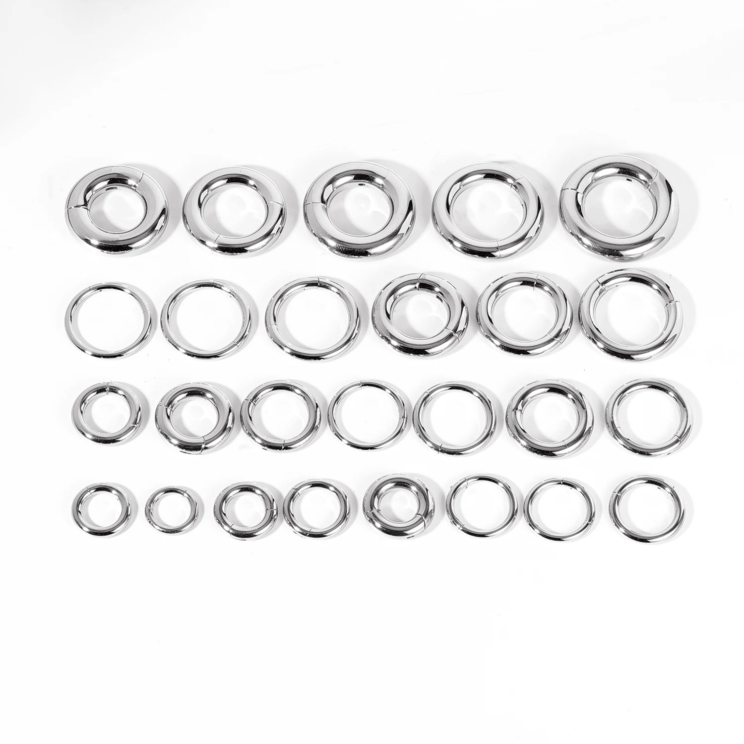 ZS 1PC 대형 후프 귀걸이 316L 스테인레스 스틸 귀 게이지 플러그 펑크 Septum 코 링 2/4/6/8/10/12G BCR 바디 피어싱