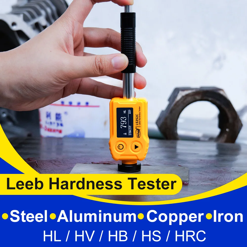 Digital Leeb Hardness Tester Portable Metal Durometer Handheld Hardness Tester High Accuracy Small Mass Steel Durometer LS252C