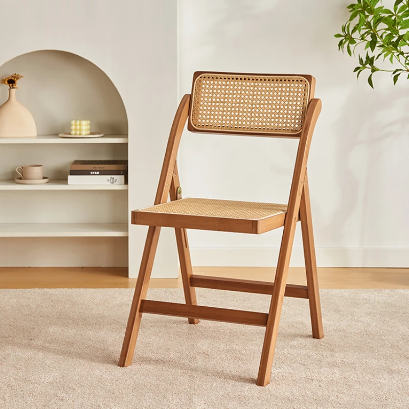 Woven Chair Rattan Weaving bamboo Dining Chair Home Modern Lounge Living Room Comfort Bench with Backrest Nordic Furniture