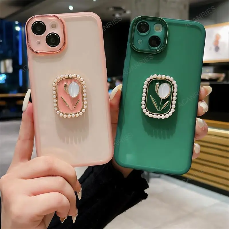 Oppo Realme 11 4G 5G 10 Pro Plus 6i C55 C53 C35 C33 C31 C30 C25 C20 C15 Tulip tartó átlátszó szilikon tok C 55 53_voghion.com