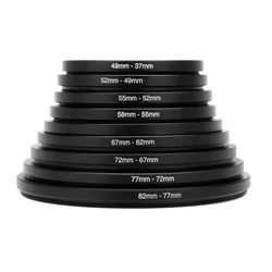 Professional Camera Lens Filter Ring Adapter Kit - 9/18-Piece Stepping Ring Set (37-82mm) (82-37mm)