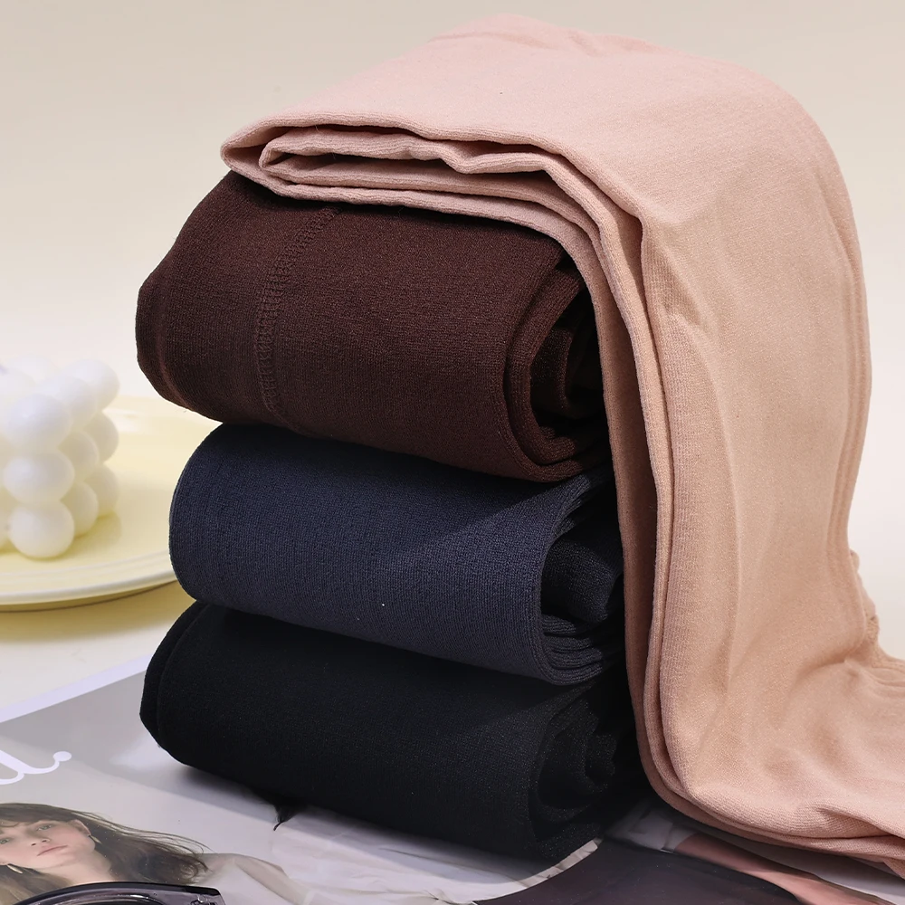 Woman Thin Fleece Tights Sexy Warm Solid Stockings Slim Elastic Velvet Pantyhose Female Leggings Colorful Warm Stylish Socks