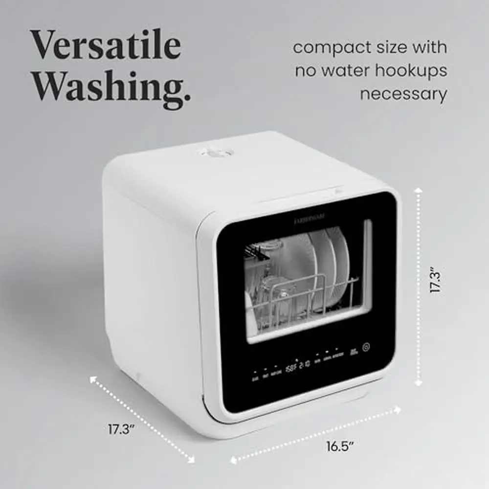 Portable Compact Countertop Dishwasher 5L Tank 5-Program Home RV Apartment Wash Dishes Glass Baby Care Sparkling Clean Easy Use 4