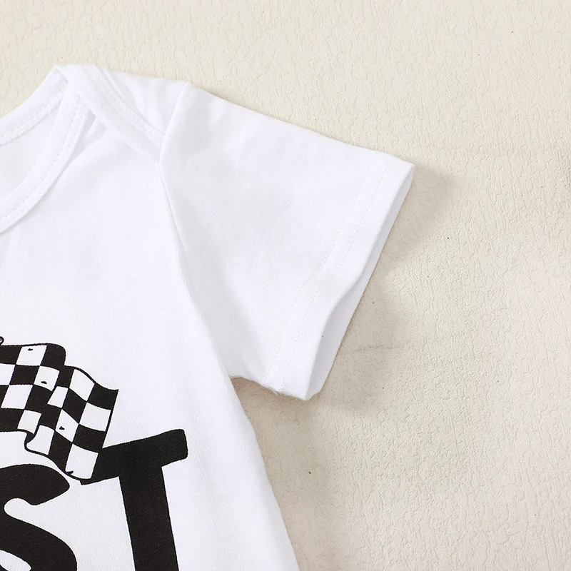 Baby Boy First Birthday Outfit Fast One Birthday Outfit Race Car 1st Birthday Outfit Plaid T Shirt Top Shorts Set 6