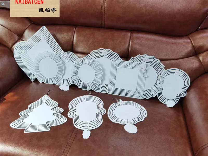 40 개/몫 승화 빈 바람 회 전자 DIY 선물 알루미늄 바람 회 금속 공예, 크리스마스 장식 설탕 두개골 종소리