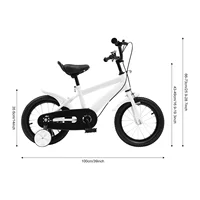 Vélo pour enfants de 14 pouces avec roue auxiliaire ‎ Vélo pour enfants débutants, hauteur de selle réglable de 43 à 49 cm, pour les loisirs des enfants 2