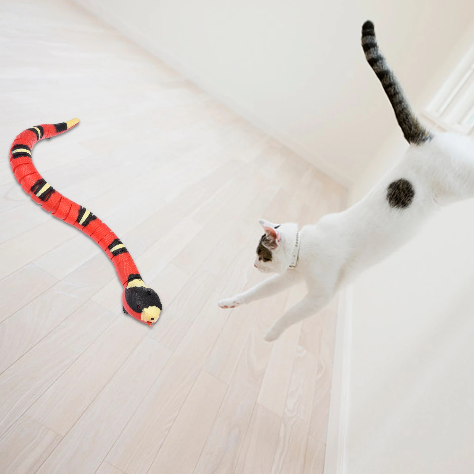 Smart Sensing Interactive Cat Toys Automatic Eletronic Snake Cat Teasering Play Toy USB Rechargeable Kitten Toy For Pet Cats Dog