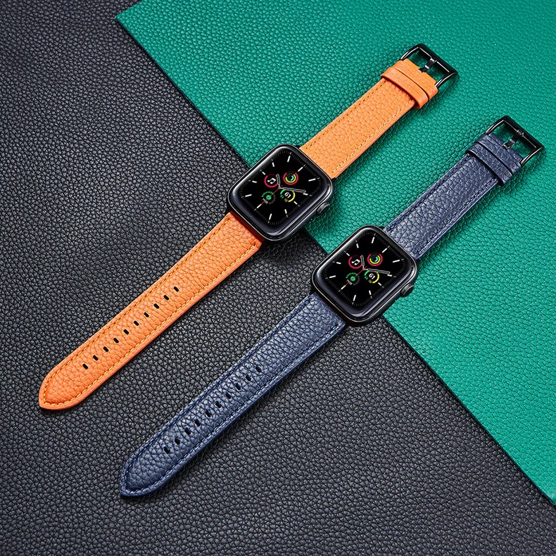 For Apple Iwatch Leather Band Genuine Pebble Leather Watch Strap For Apple Watch 1/2/3/4