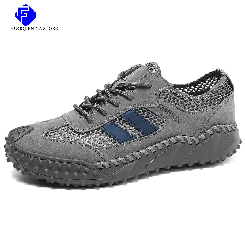 Brand High Quality Men's Sneakers Mesh Breathable Men's Casual Shoes Men's Driving Outdoor Shoes Non-slip Flats Moccasins Shoes